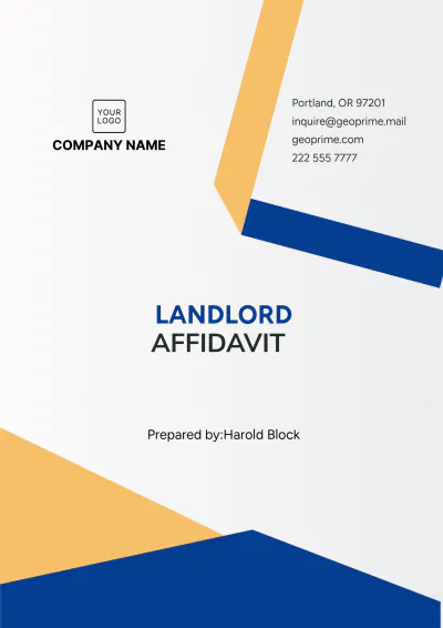 Free Landlord Affidavit Template to Edit Online