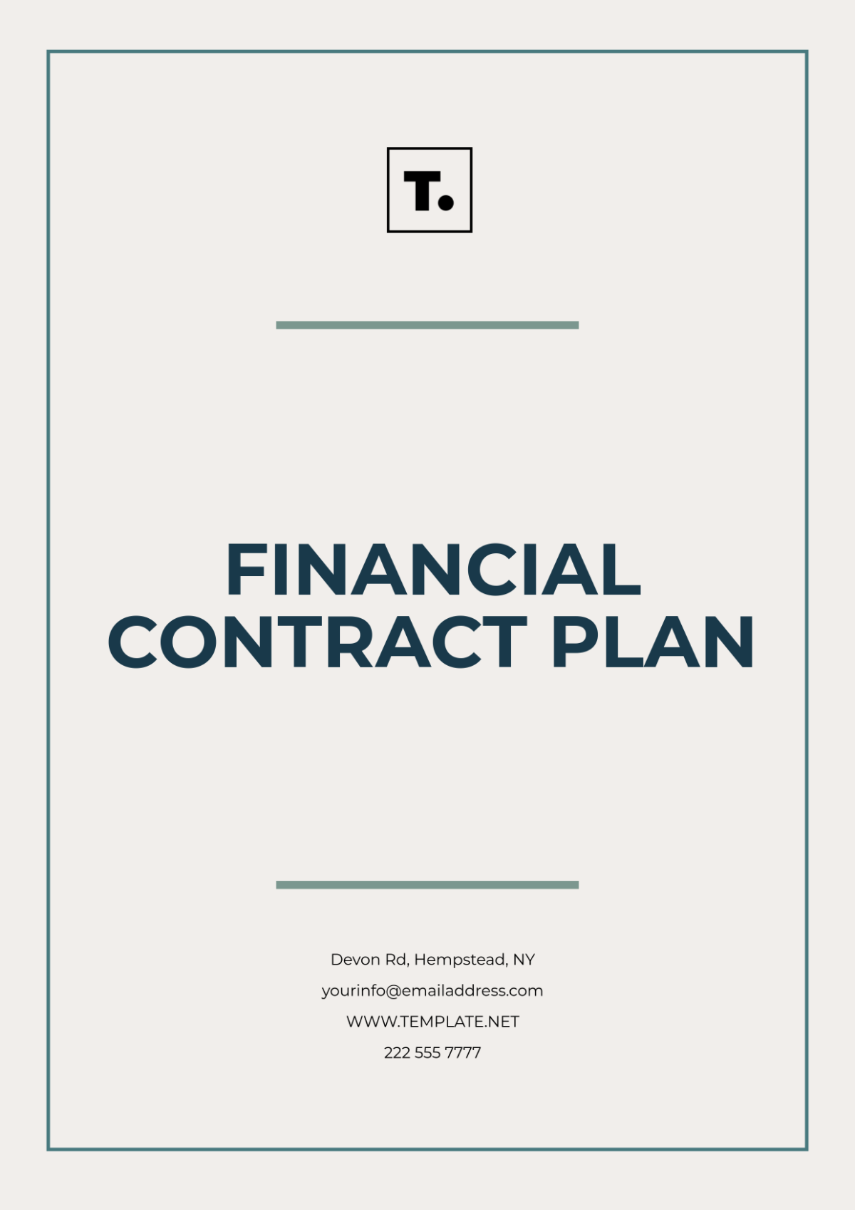 Financial Contract Plan Template - Edit Online & Download