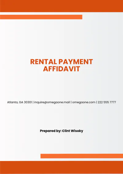 Free Rental Payment Affidavit Template to Edit Online