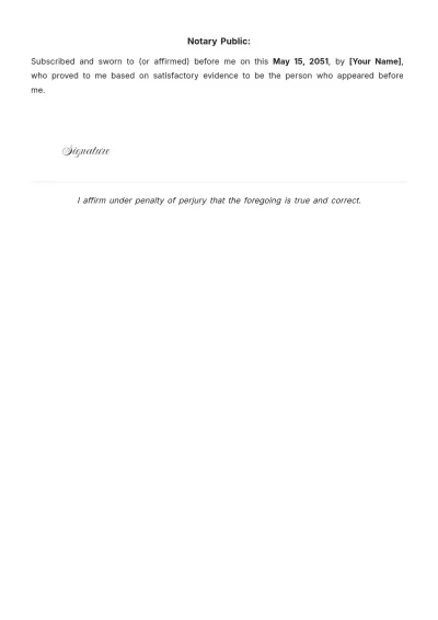 Free Rental Payment Affidavit Template to Edit Online