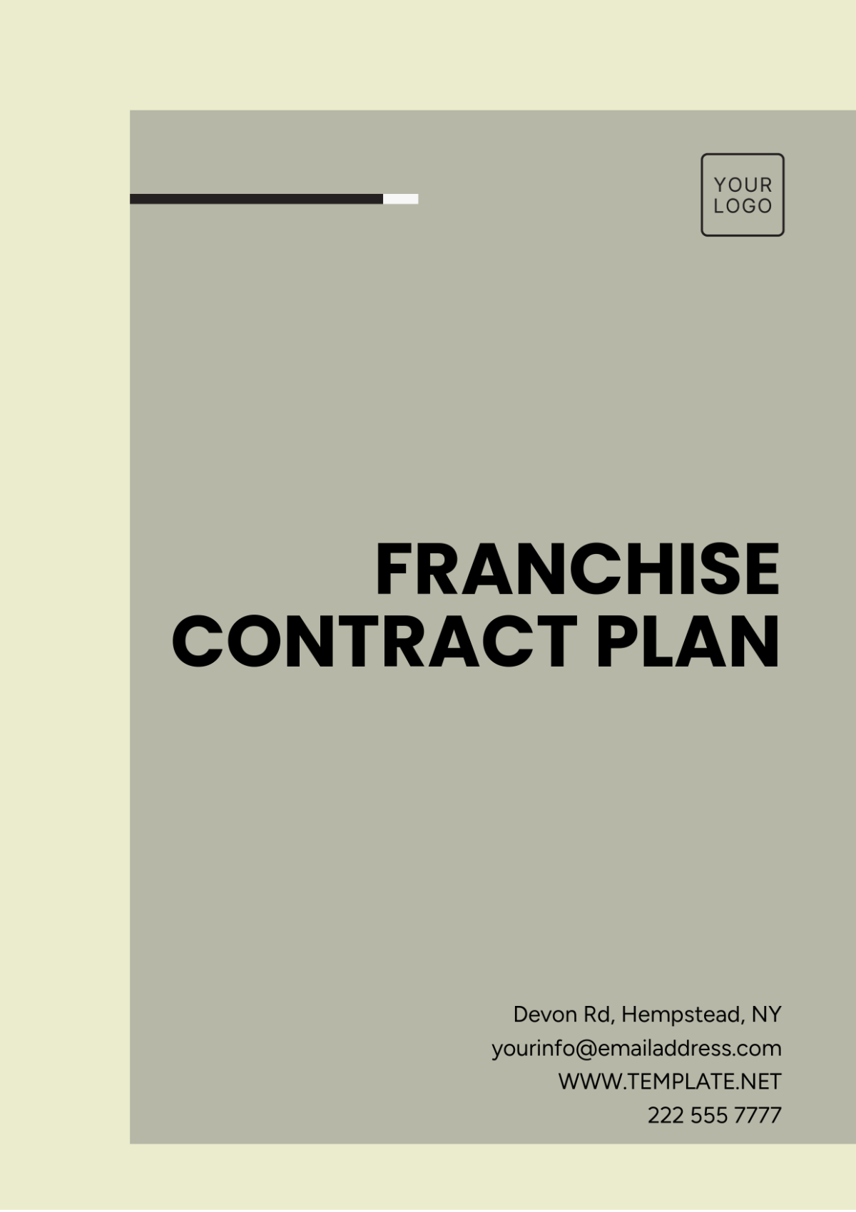 Franchise Contract Plan Template - Edit Online & Download