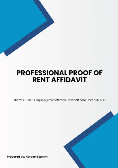 Free Professional Proof of Rent Affidavit Template to Edit Online