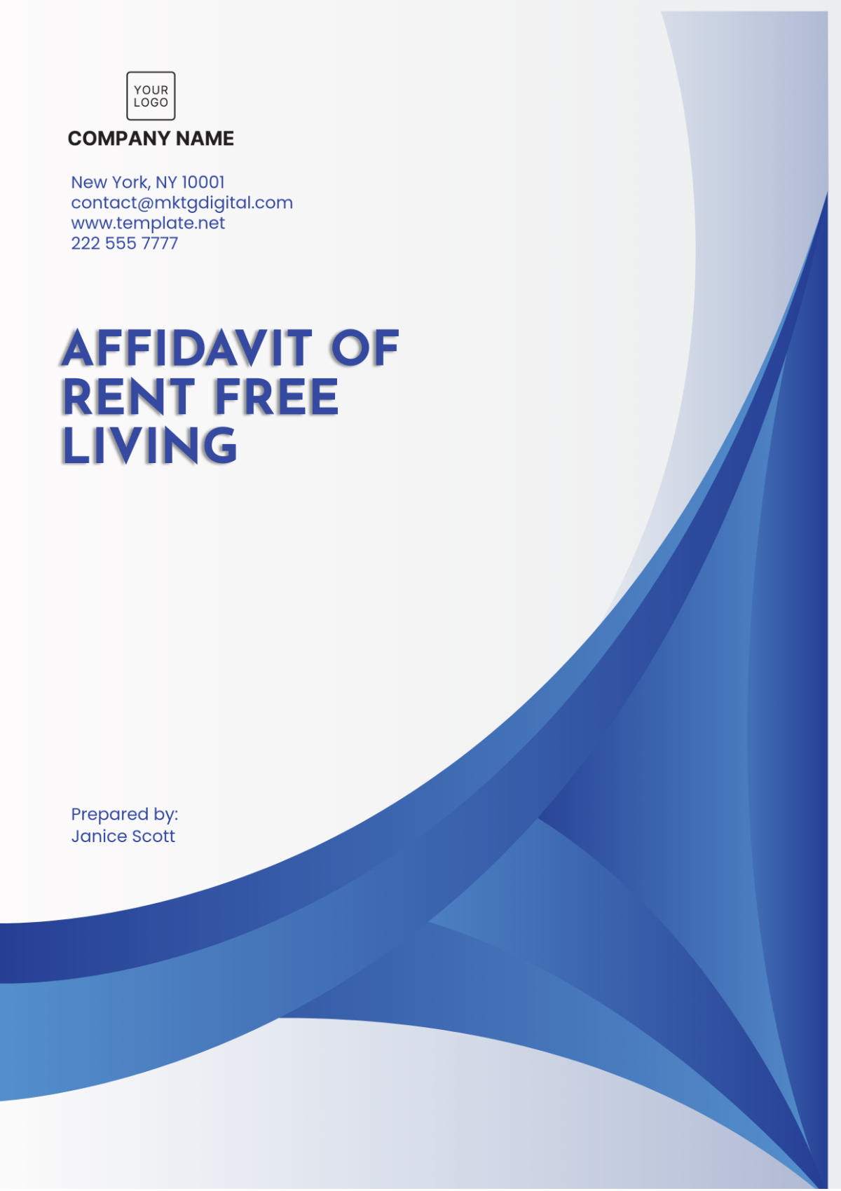 Affidavit for Rent-Free Living Template - Edit Online & Download