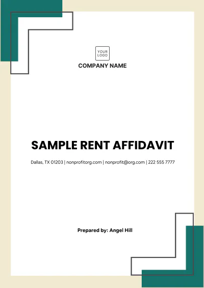 Free Sample Rent Affidavit Template to Edit Online