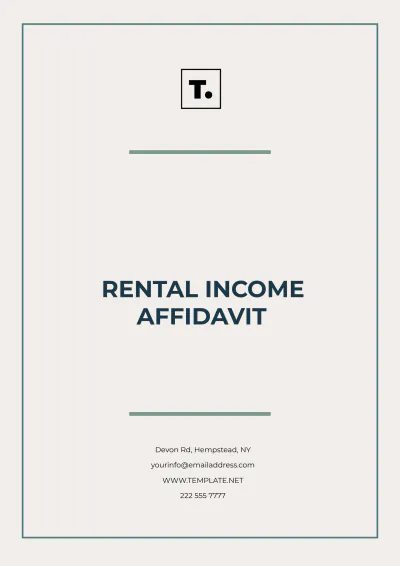 Free Rental Income Affidavit Template to Edit Online