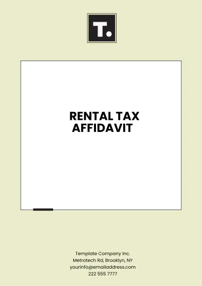 Free Rental Tax Affidavit Template to Edit Online