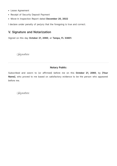 Free Affidavit for Security Deposit Disputes Template to Edit Online