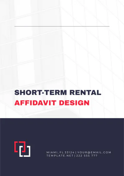 Free Short-Term Rental Affidavit Design Template to Edit Online