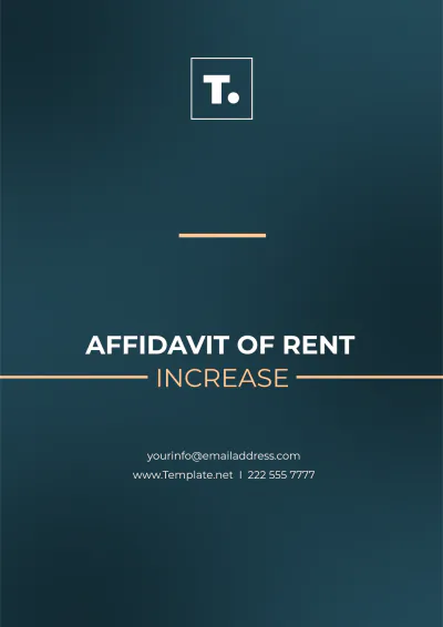 Free Affidavit of Rent Increase Template to Edit Online