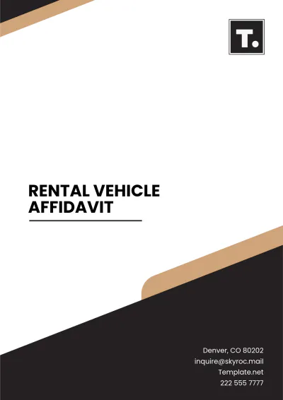 Free Rental Vehicle Affidavit Template to Edit Online