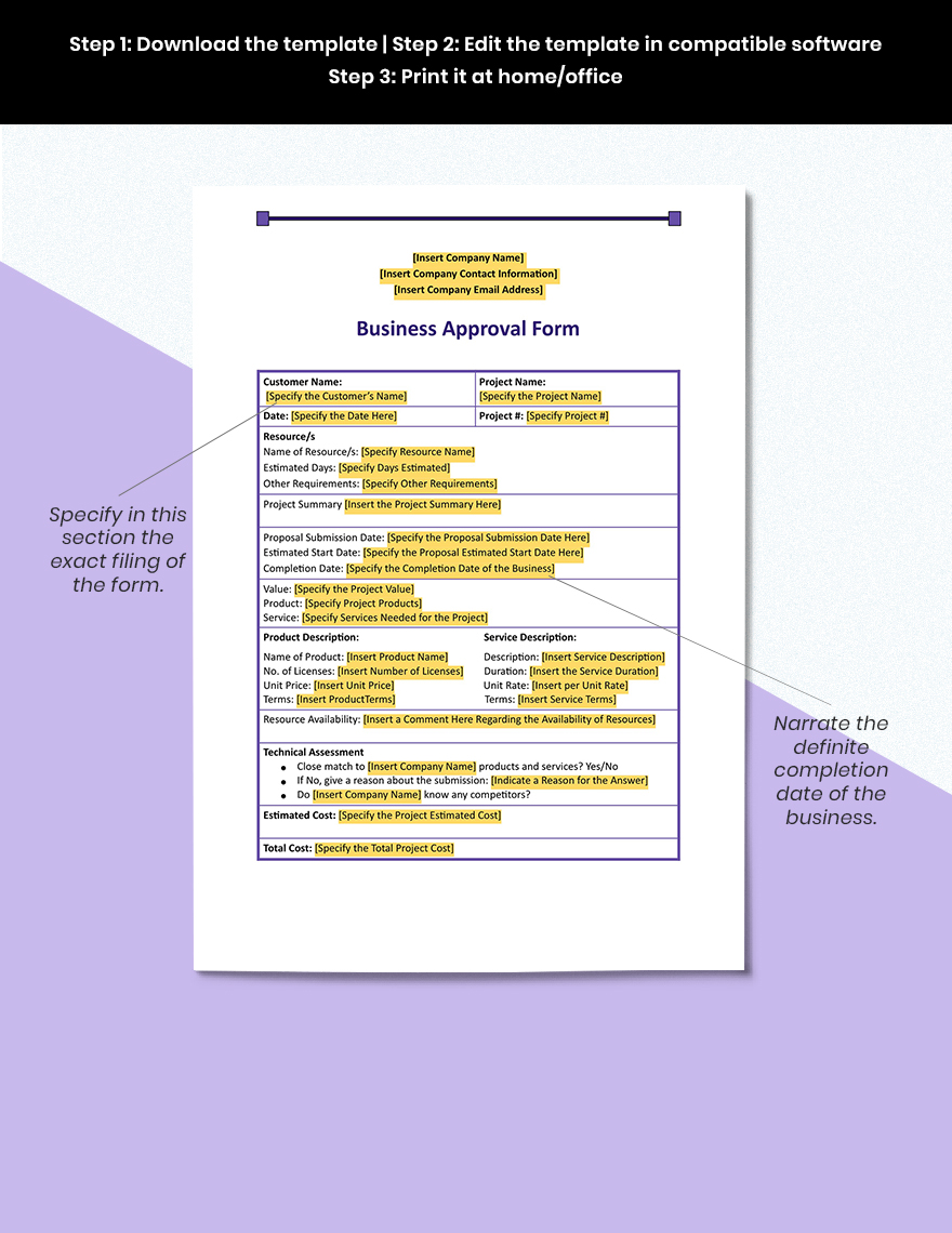 business plan approval sheet