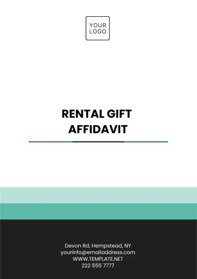 Free Rental Gift Affidavit Template to Edit Online