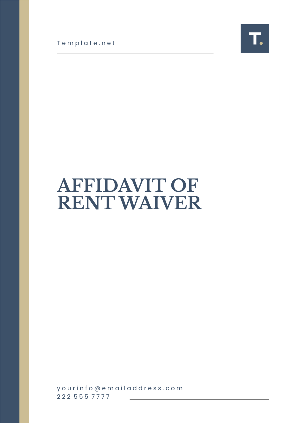 Affidavit of Rent Waiver Template - Edit Online & Download