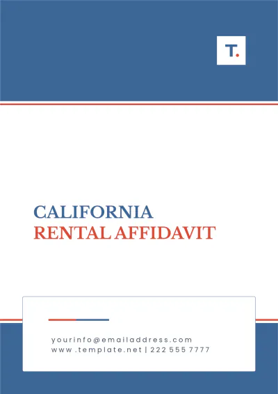 Free California Rental Affidavit Template to Edit Online