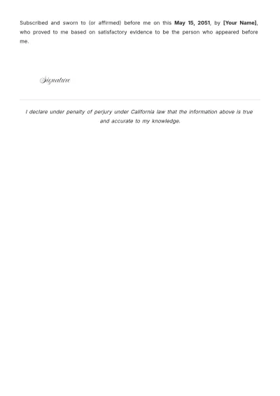 Free California Rental Affidavit Template to Edit Online