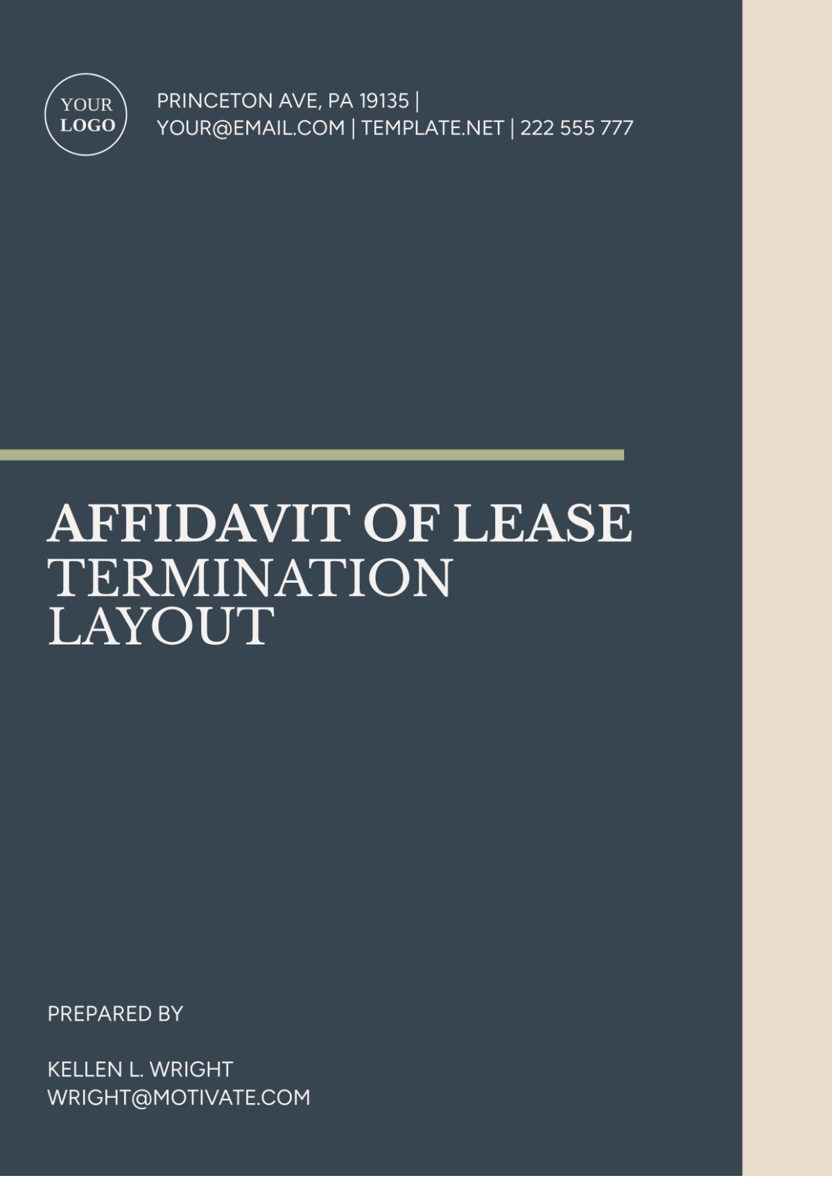 Affidavit of Lease Termination Layout Template - Edit Online & Download