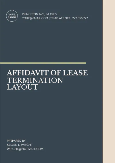 Free Affidavit of Lease Termination Layout Template to Edit Online