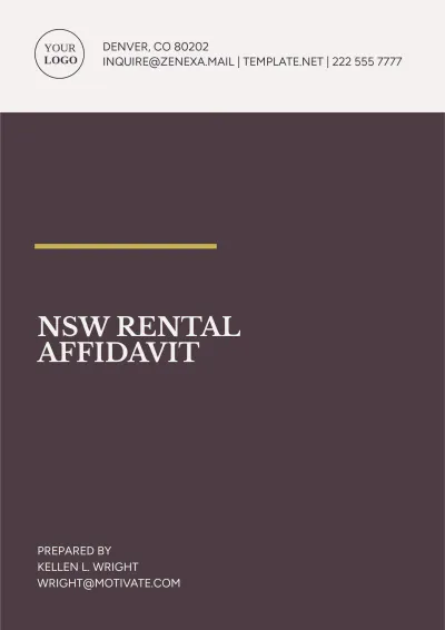 Free NSW Rental Affidavit Template to Edit Online
