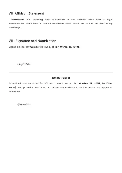 Free NSW Rental Affidavit Template to Edit Online