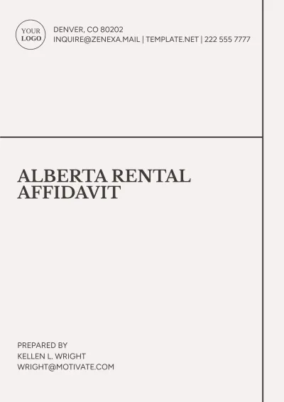 Free Alberta Rental Affidavit Template to Edit Online
