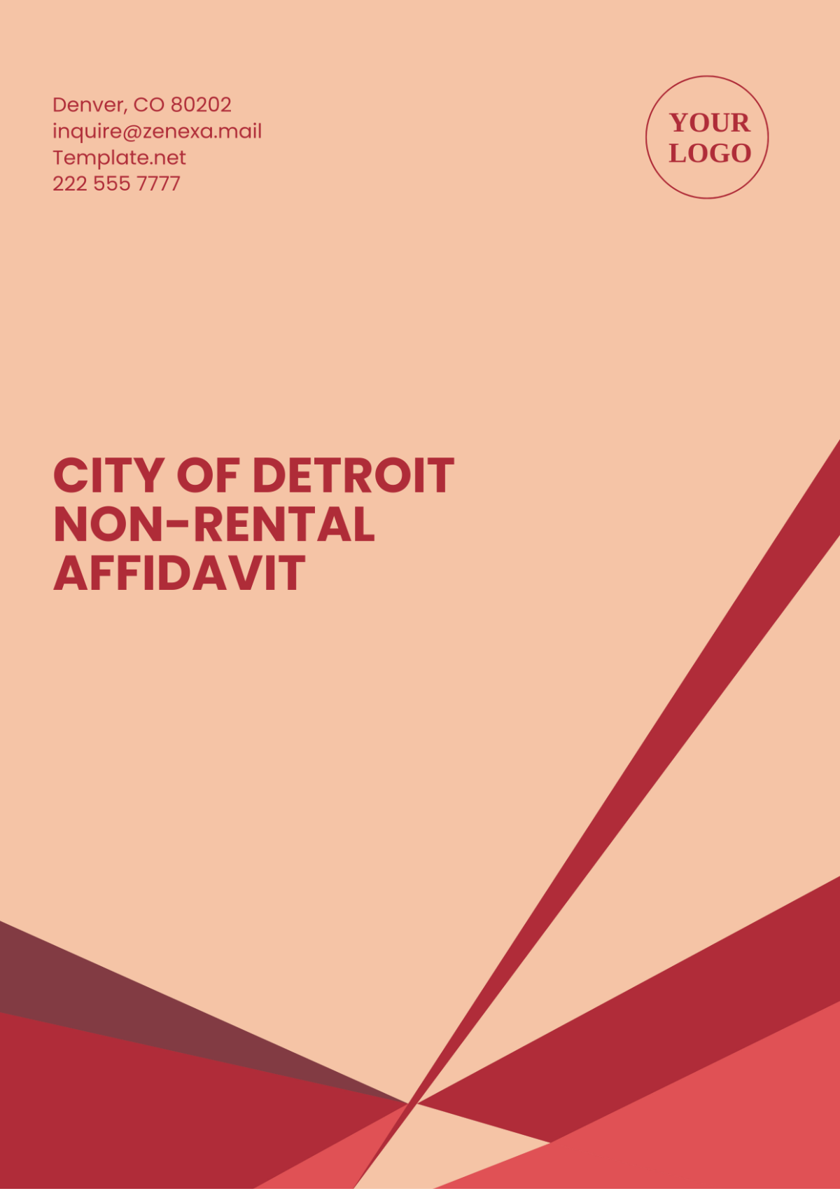 City of Detroit Non-Rental Affidavit Template - Edit Online & Download