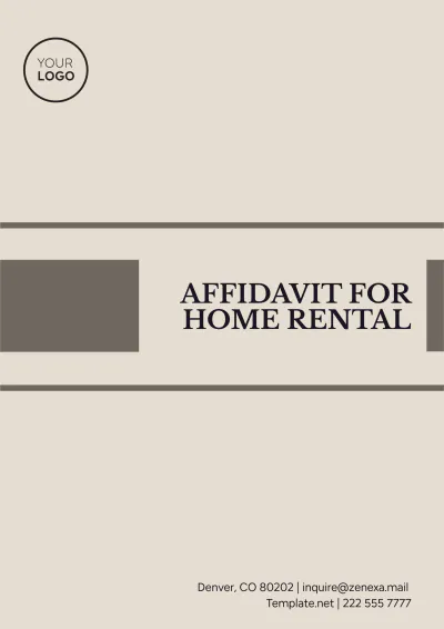 Free Affidavit for Home Rental Template to Edit Online