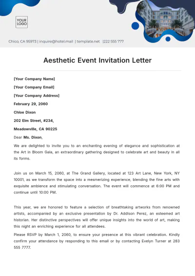 Free Aesthetic Event Invitation Letter Template to Edit Online