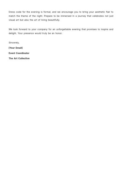 Free Aesthetic Event Invitation Letter Template to Edit Online