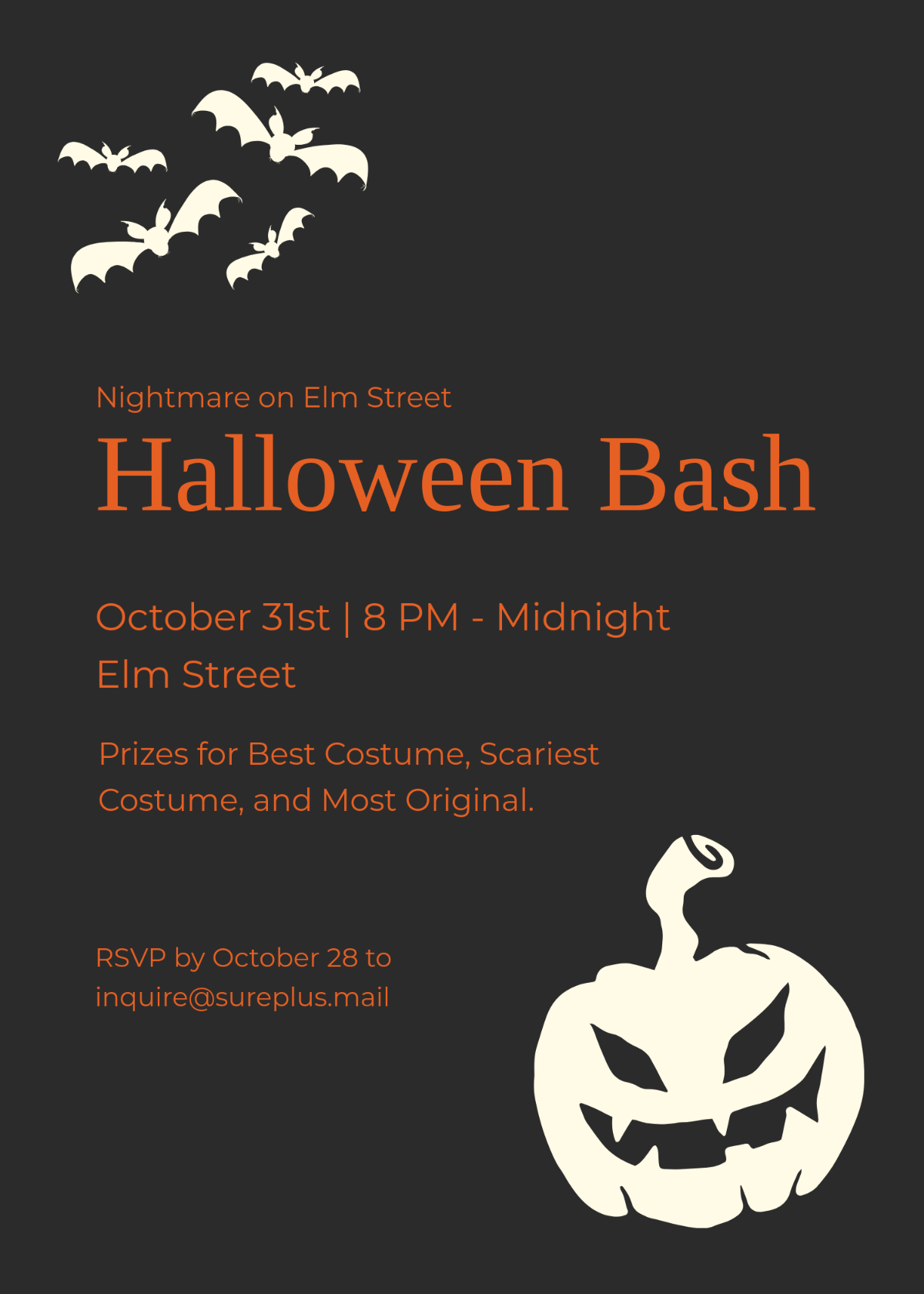 Dark Halloween Invitation Template - Edit Online & Download