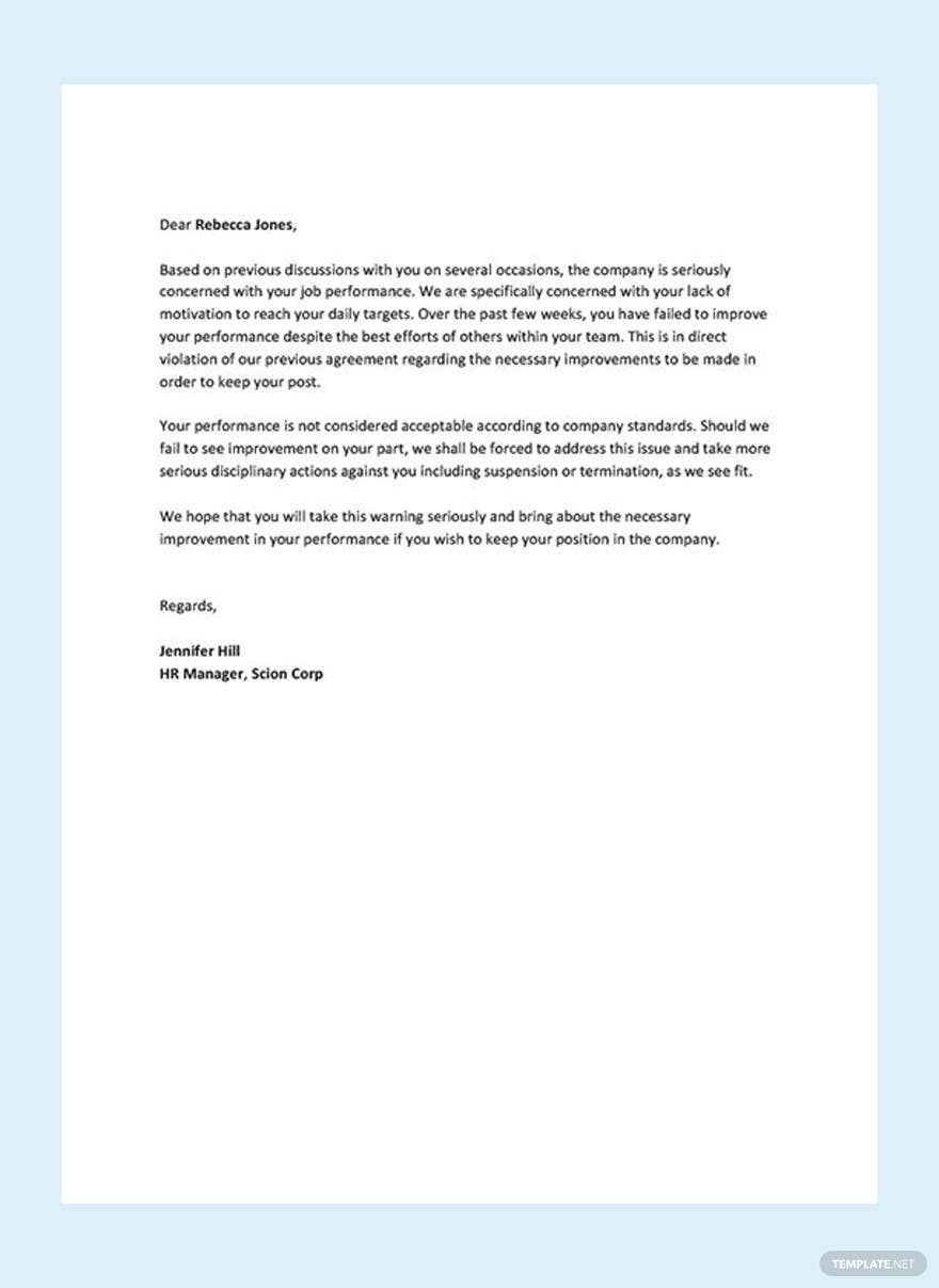 Business Warning Letter Template