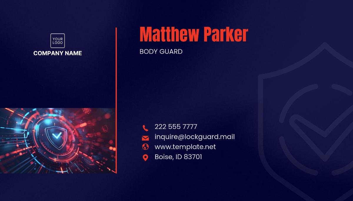 Security Service Business Card Template - Edit Online & Download