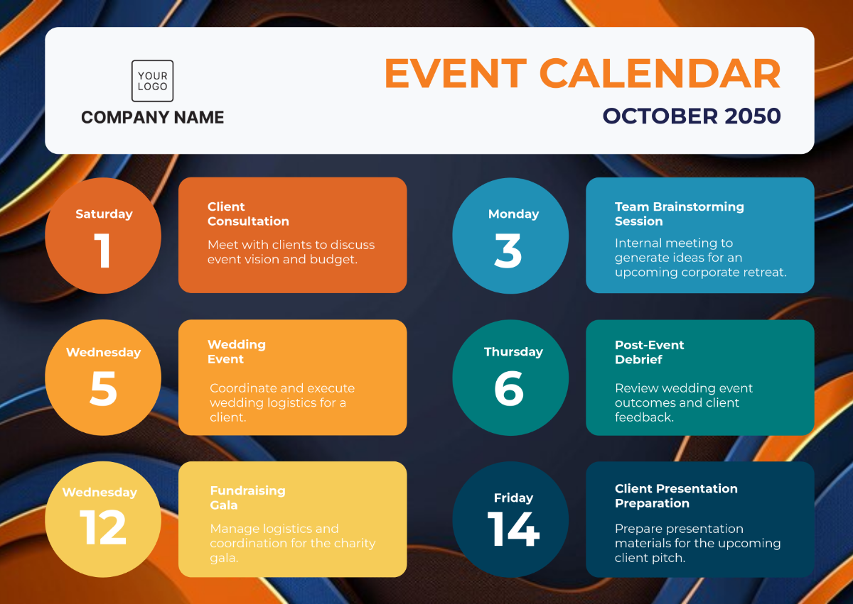 Free Event Planner Calendar Template