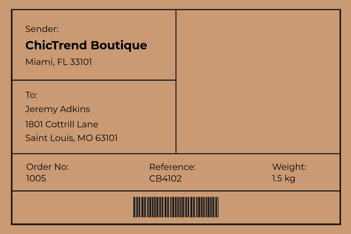 Printable Shipping Label Template - Edit Online & Download