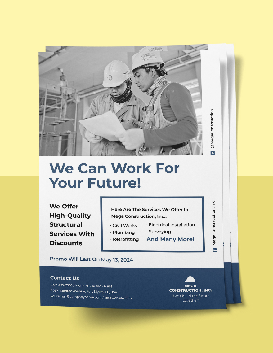 construction promotional flyer template Sample