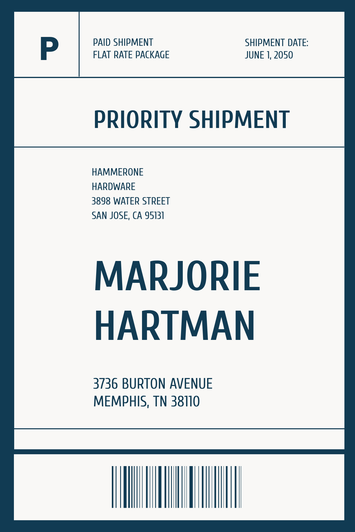 Large Shipping Label