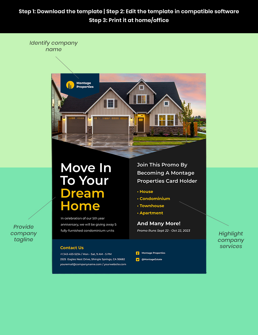 Residential Construction Marketing Flyer template Download