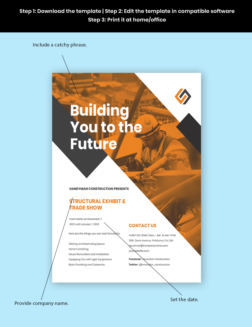 Commercial Construction Marketing Flyer Template