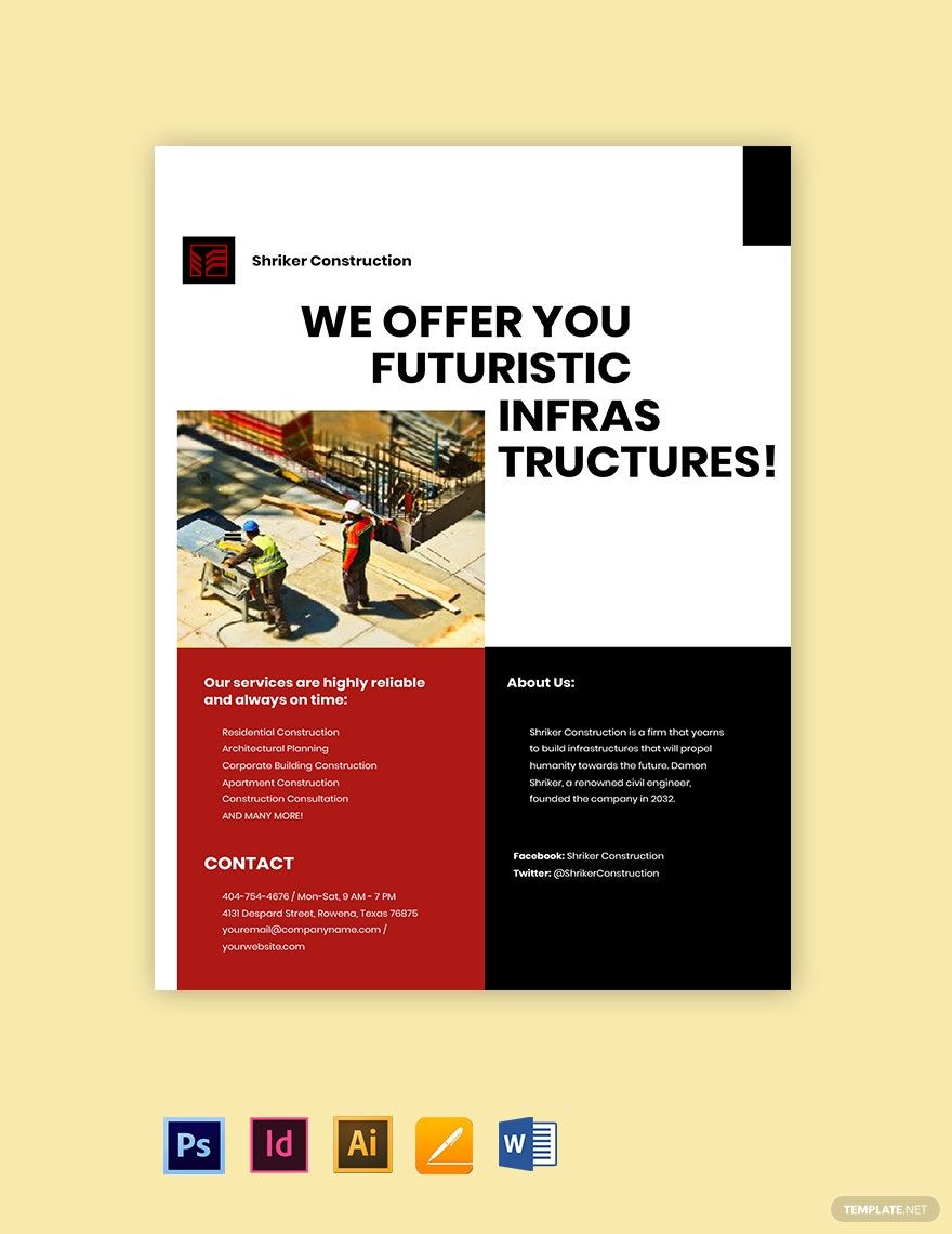 Construction Firm Marketing Flyer Template