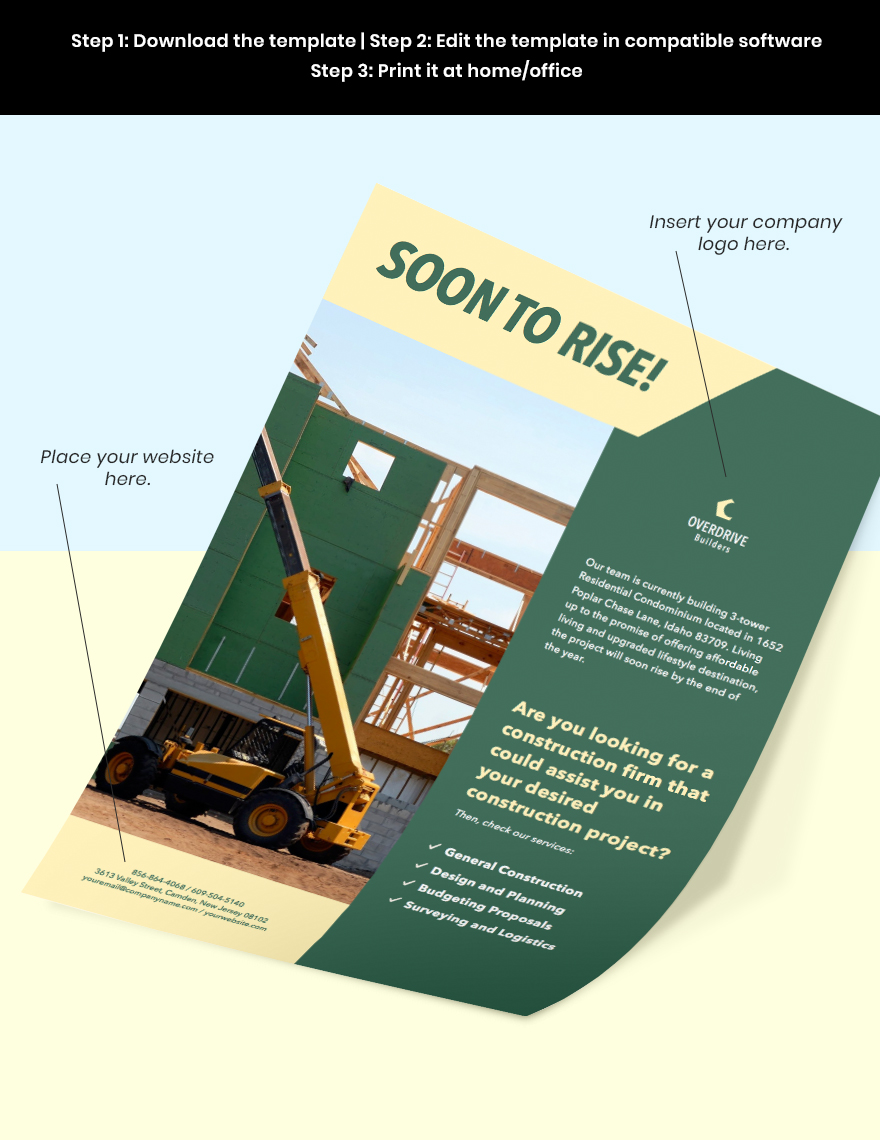 Construction Project Marketing Flyer Template