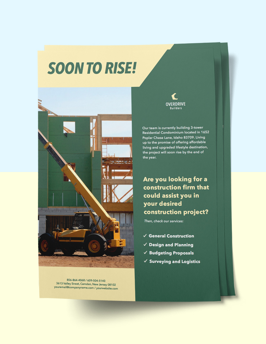 Construction Project Marketing Flyer Template