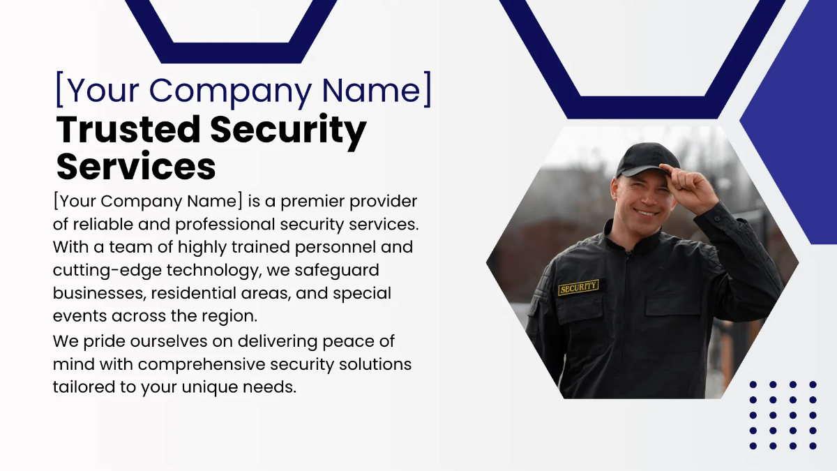 Free Security Service Presentation Template to Edit Online