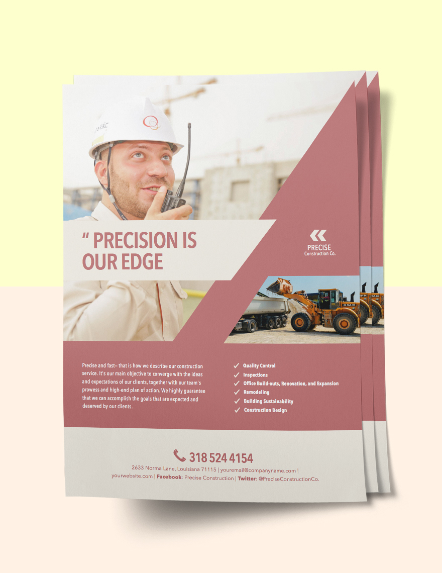 Construction Offered Marketing Flyer Template