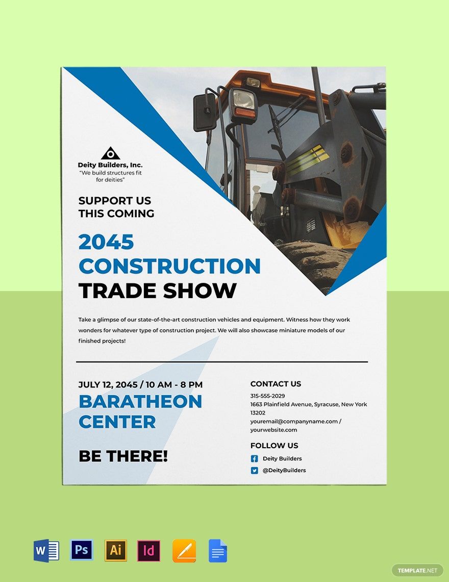Construction Trade Shows Flyer Template Download