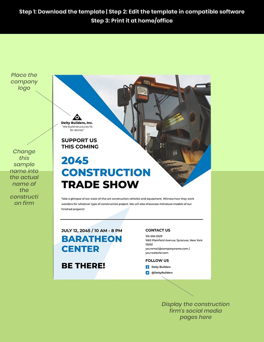 Construction Trade Shows Flyer Template Sample