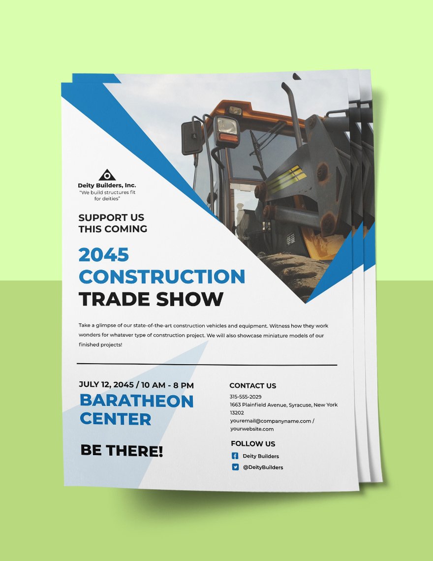 Construction Trade Shows Flyer Template Instruction