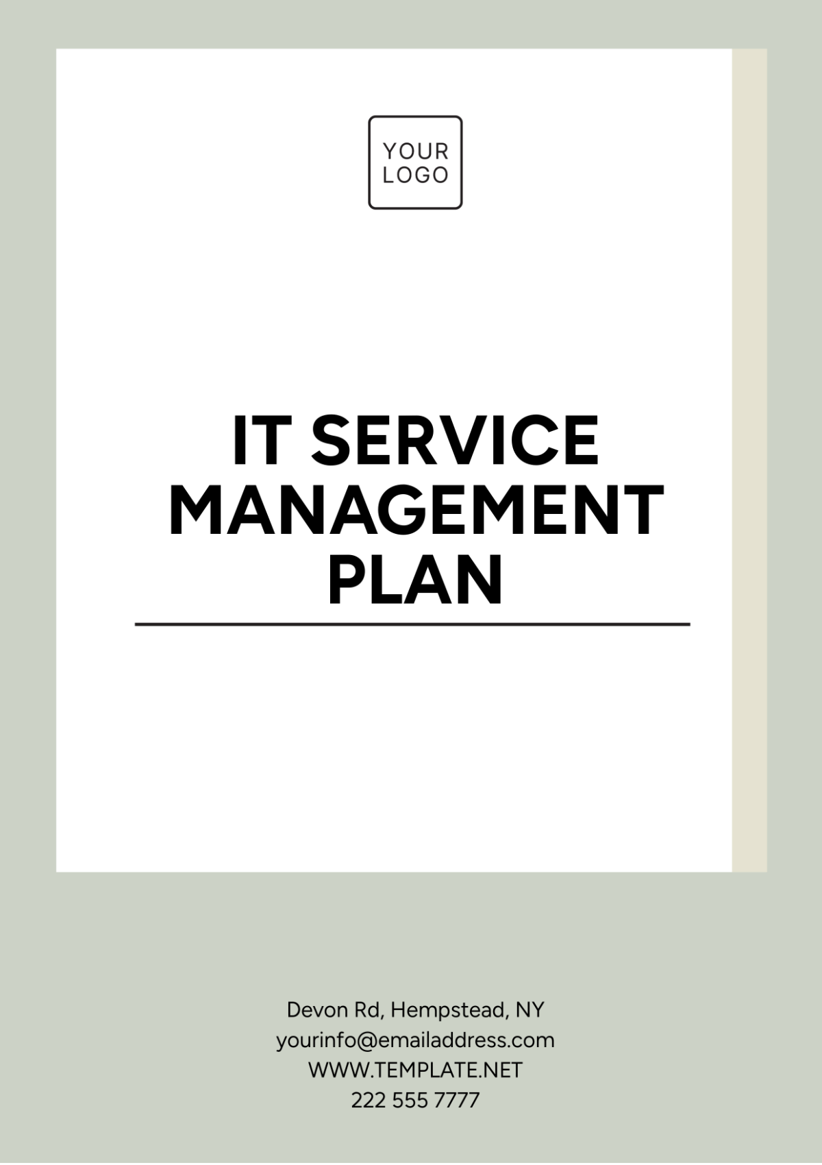 IT Service Management Plan Template - Edit Online & Download