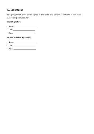 Free Blank Outsourcing Contract Plan Template to Edit Online