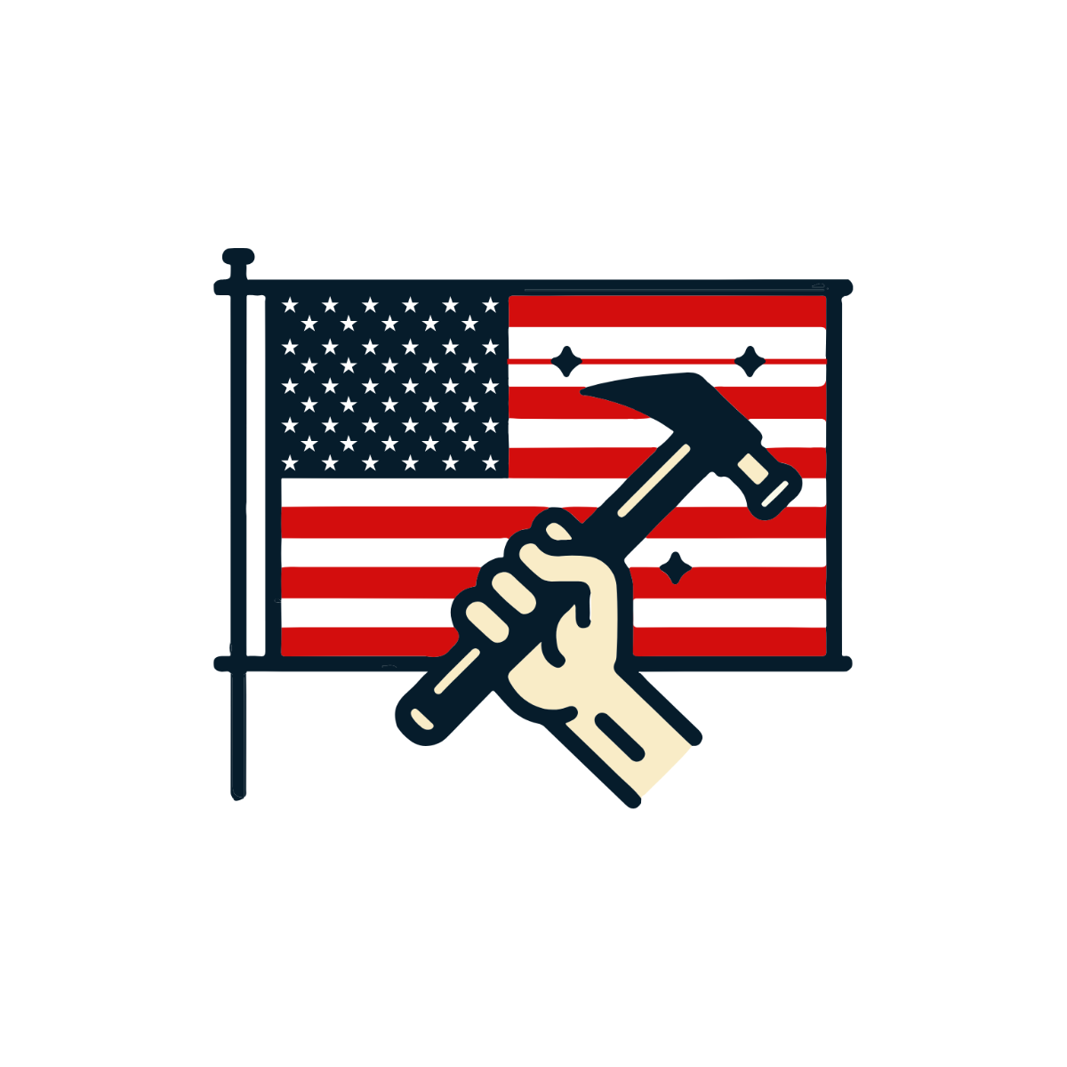 Free Labor Day Flag Clipart Template