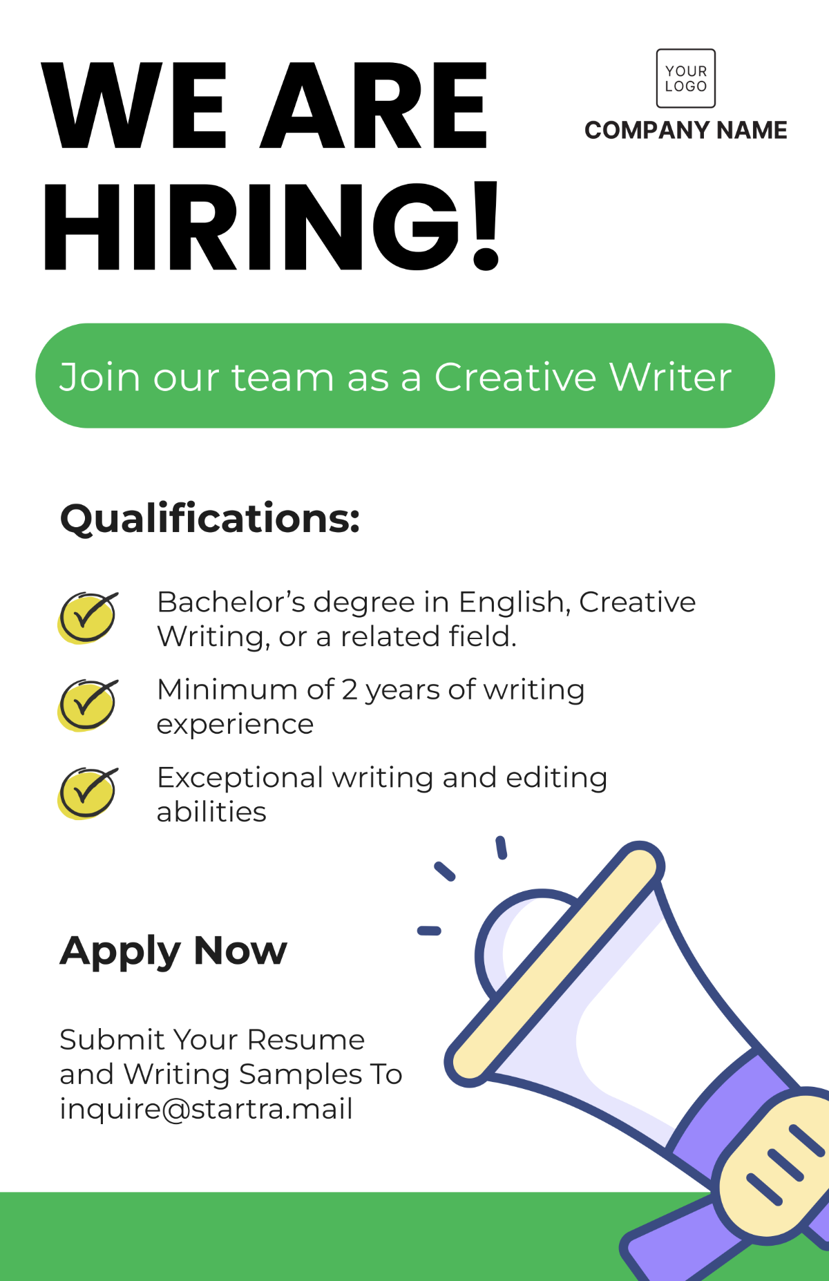 We Are Hiring Poster Template