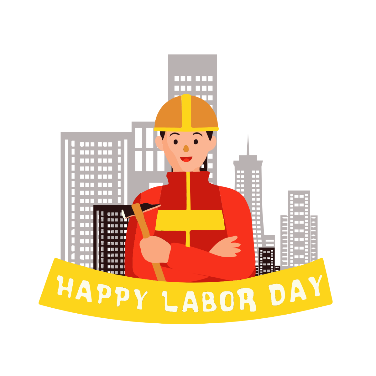 Free Cartoon Labor Day Clipart Template